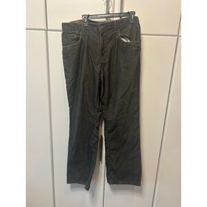 Baileys Point Mens Corduroy Pants Gray Straight Leg 5-Pocket 37x30 Casual Trouse